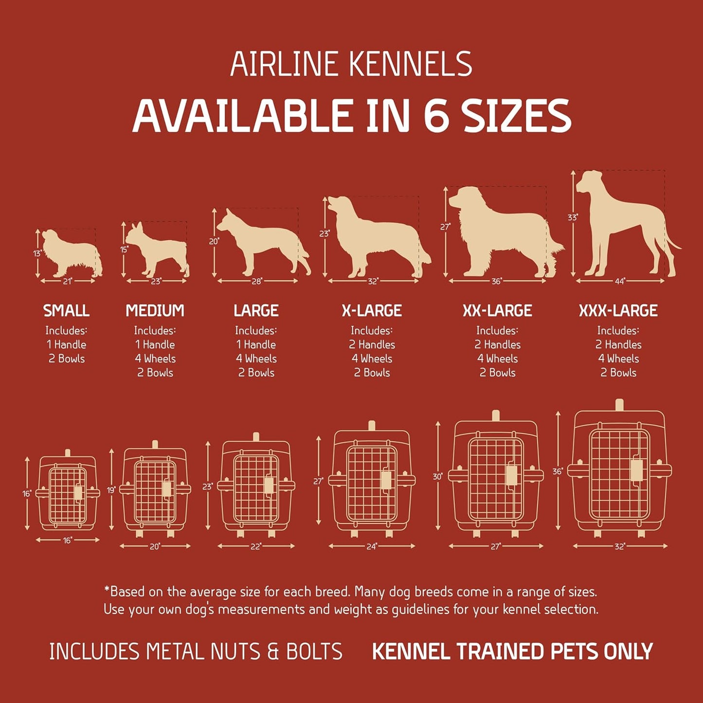 Sportpet Airline Compliant LARGE 28.75" Travel Dog Kennel-Durable Plastic Airline Pet Carrier W/ Removable Wheels & Food Bowls, Collapsible Indoor/Outdoor Dog Kennel, Dogs up to 28"L & 20"H-Cream/Gray