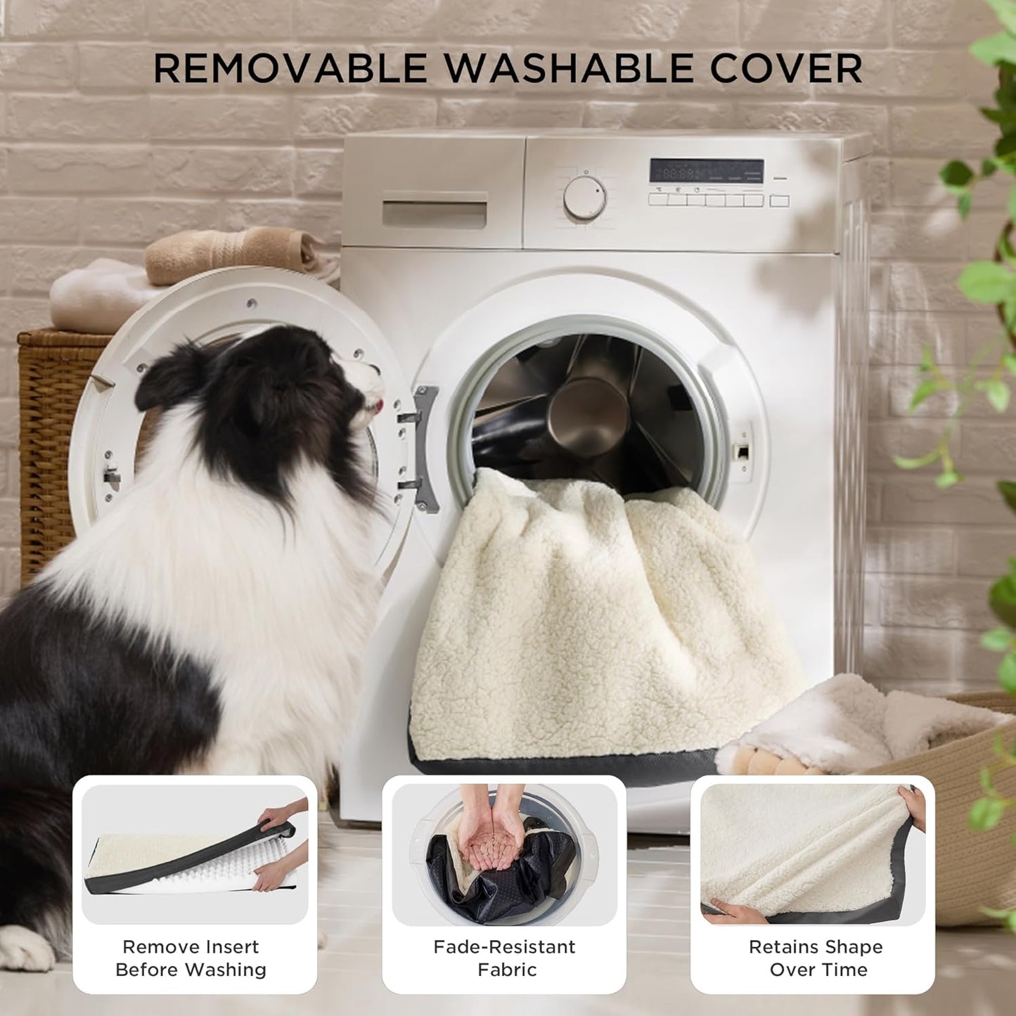 Dog Bed Medium Size Dog - Comfy Flat Puppy Beds with Removable Washable Cover, Orthopedic Egg Crate Foam Pet Mat, Suitable for Pet up to 30 Lbs
